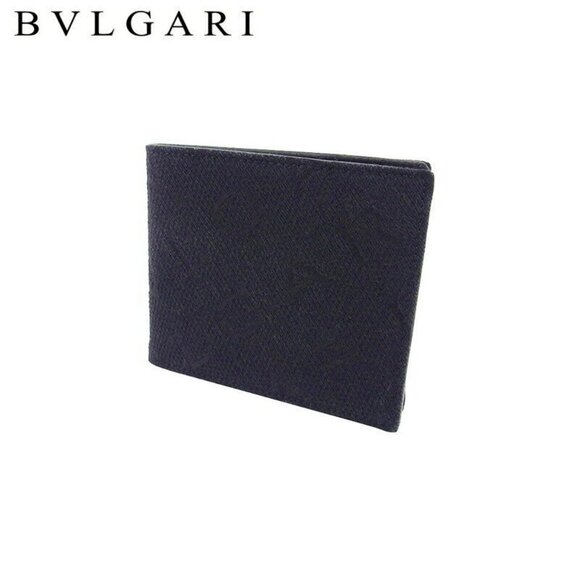 BVLGARI Bifold Billfold Logomania Canvas x Leather Authentic Used - Picture 2 of 9